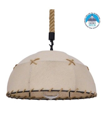 GLOBOSTAR® ANTOINETTE 01028 Vintage Κρεμαστό Φωτιστικό Οροφής με Ντουί 1 x E27 AC 220-240V IP20 - Μπεζ - Μ35 x Π35 x Υ20cm